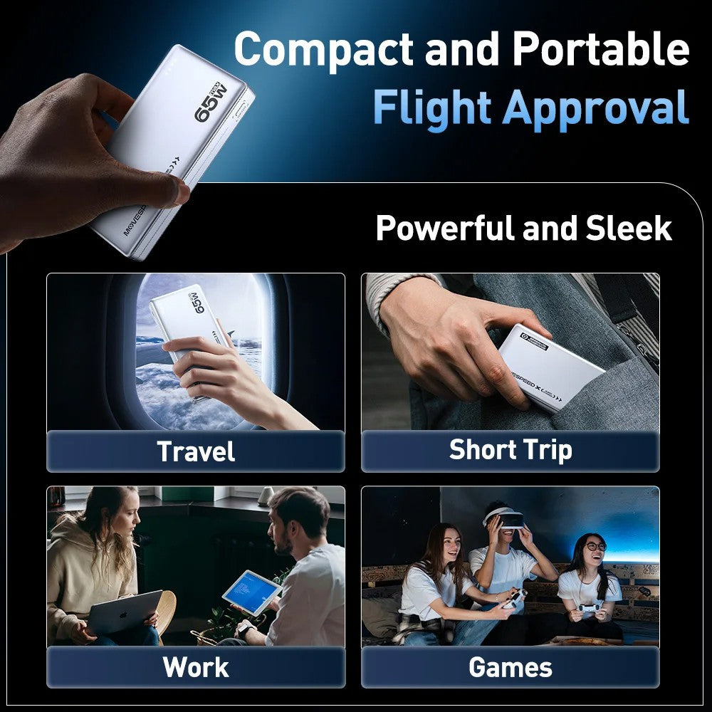 MOVE SPEED E20 65W 20000mAh Power Bank Large Capacity (YSPBE20)-Silver