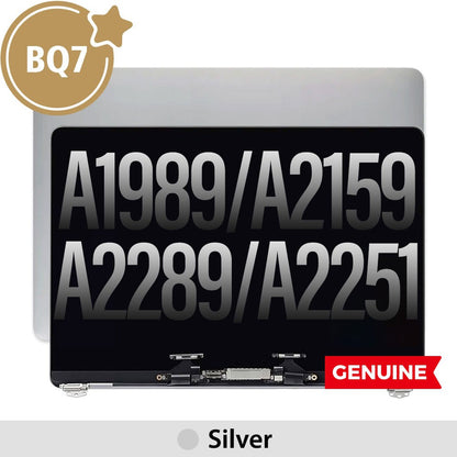 Complete LCD Display Assembly for MacBook Pro 13" A1989 / A2159 / 2289 / A2251 (BQ7)-Silver (This is genuine glass and genuine flex)