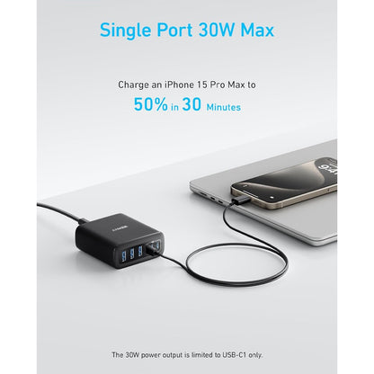 Anker Charger (112W, 6 Ports) A2154T11, 6-in-1 Charger for All, 112W Multi-Device Charger