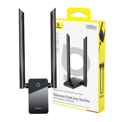Baseus FastJoy Series WiFi Adapter 1300Mbps-Cluster Black Transmission rate 2.4GHz: 400Mbps, 5.8GHz: 867Mbps