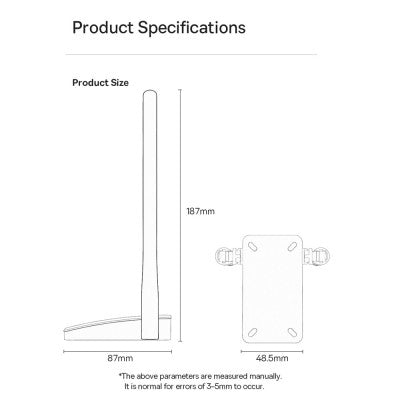 Baseus FastJoy Series WiFi Adapter 1300Mbps-Cluster Black Transmission rate 2.4GHz: 400Mbps, 5.8GHz: 867Mbps