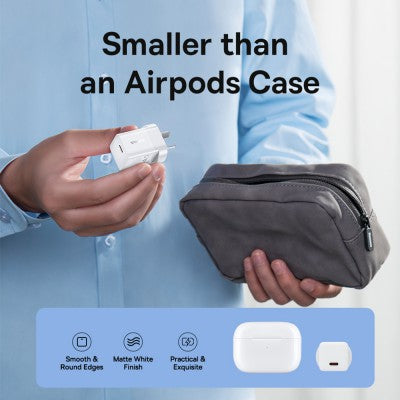 Baseus GaN5 Mini Fast Charger 1C 30W-Moon White, Small size, Compatible with multiple fast charging protocols