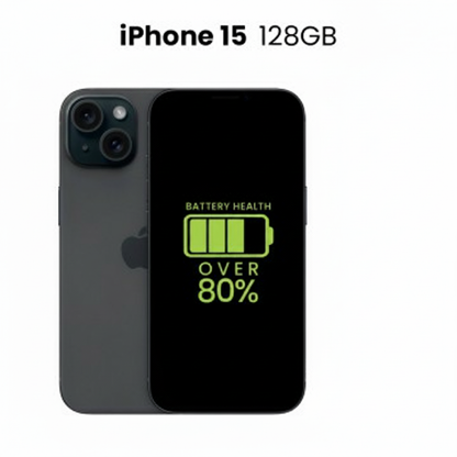 Apple Used Fully Functional iPhone 15 128GB Over 80% Battery Health - Grade A (As New)  Black , Blue, Green, Pink , Yellow