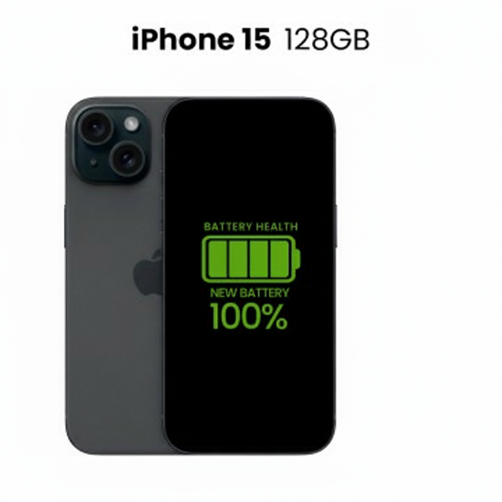 Apple Used Fully Functional iPhone 15 128GB 100% New Battery - Grade A ( As New) Black , Blue, Green, Pink , Yellow