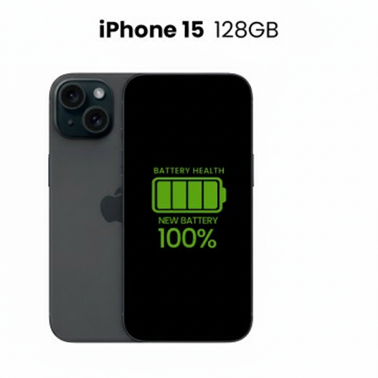 Apple Used Fully Functional iPhone 15 128GB 100% New Battery - Grade A ( As New) Black , Blue, Green, Pink , Yellow