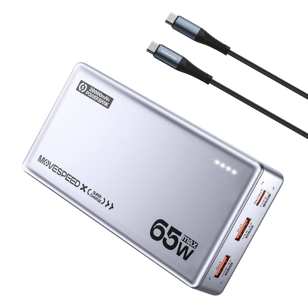 MOVE SPEED E20 65W 20000mAh Power Bank Large Capacity (YSPBE20)-Silver