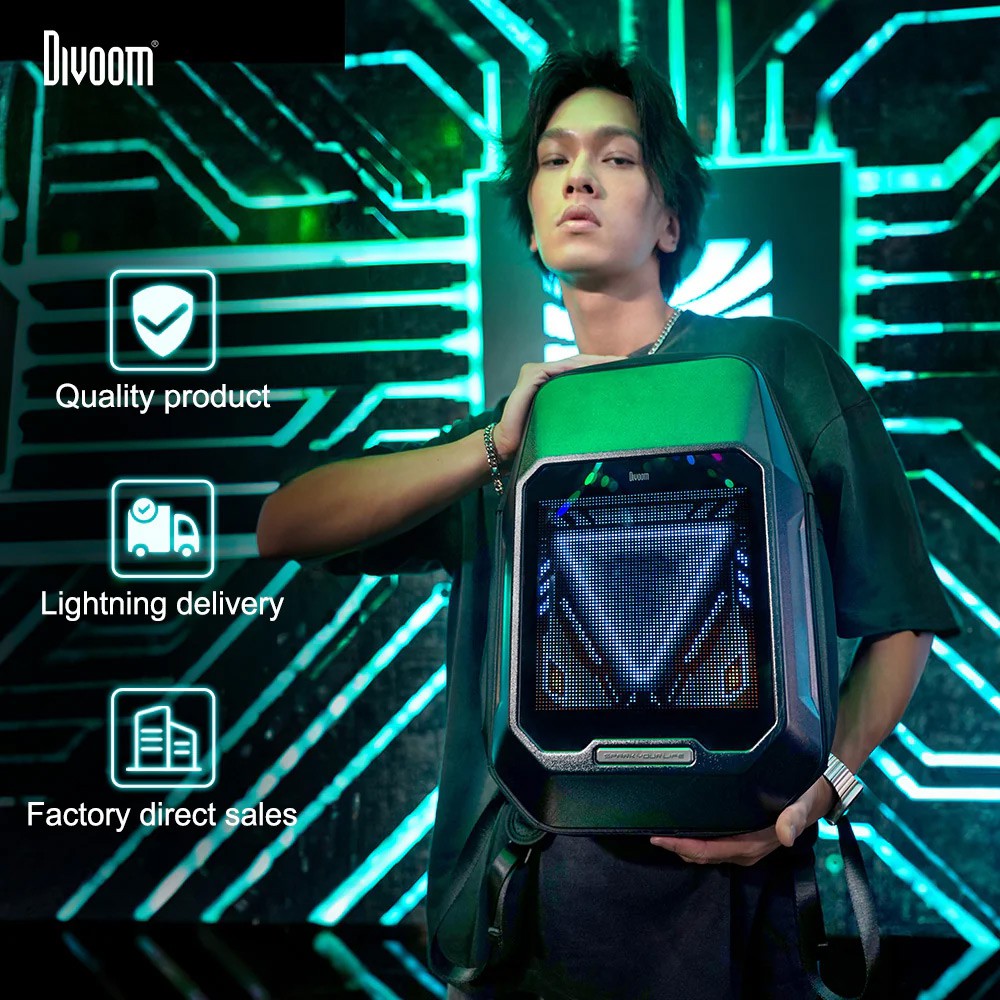 Divoom Cyberbag Pixel Art LED Backpack