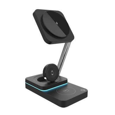 iQuick Twig T6 3 in 1 Foldable Wireless Charger Stand, 3 IN 1 WIRELESS CHARGER Support for Series iPhone/ Android/ Airpods/ pro/ iWatch.