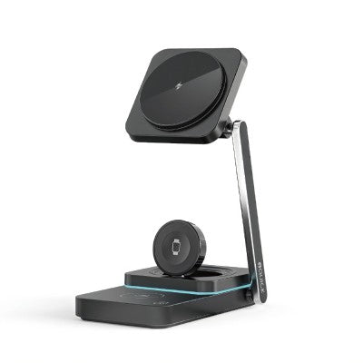 iQuick Twig T6 3 in 1 Foldable Wireless Charger Stand, 3 IN 1 WIRELESS CHARGER Support for Series iPhone/ Android/ Airpods/ pro/ iWatch.