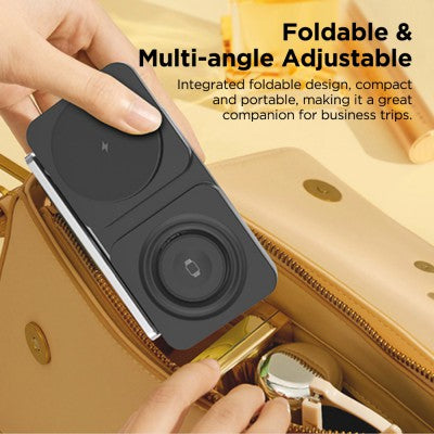 iQuick Twig T6 3 in 1 Foldable Wireless Charger Stand, 3 IN 1 WIRELESS CHARGER Support for Series iPhone/ Android/ Airpods/ pro/ iWatch.